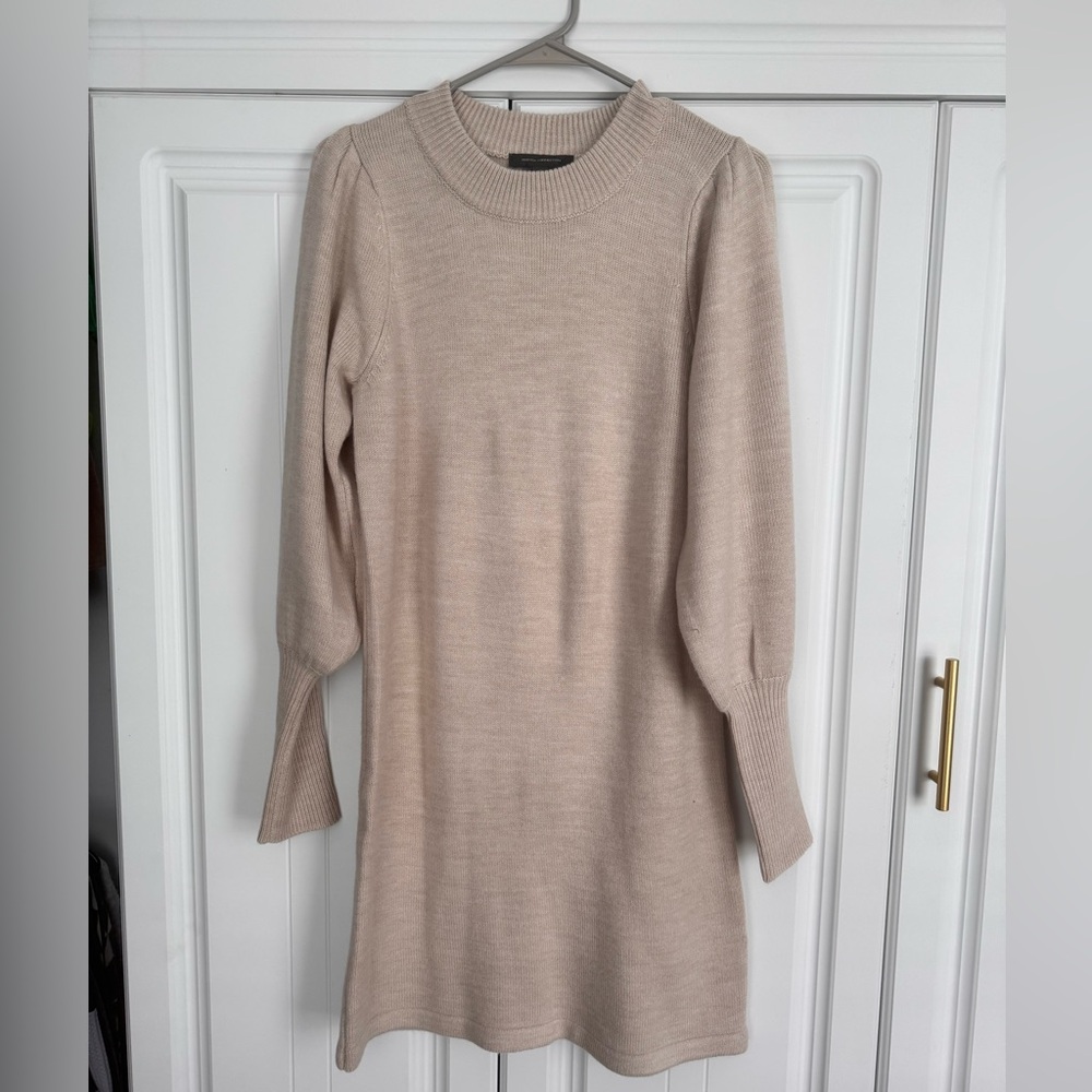 French Connection Cream Knit Sweater Dress